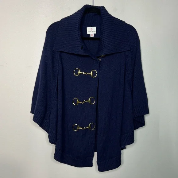 Julie Brown NYC Blue Cape Sweater - Picture 3 of 14